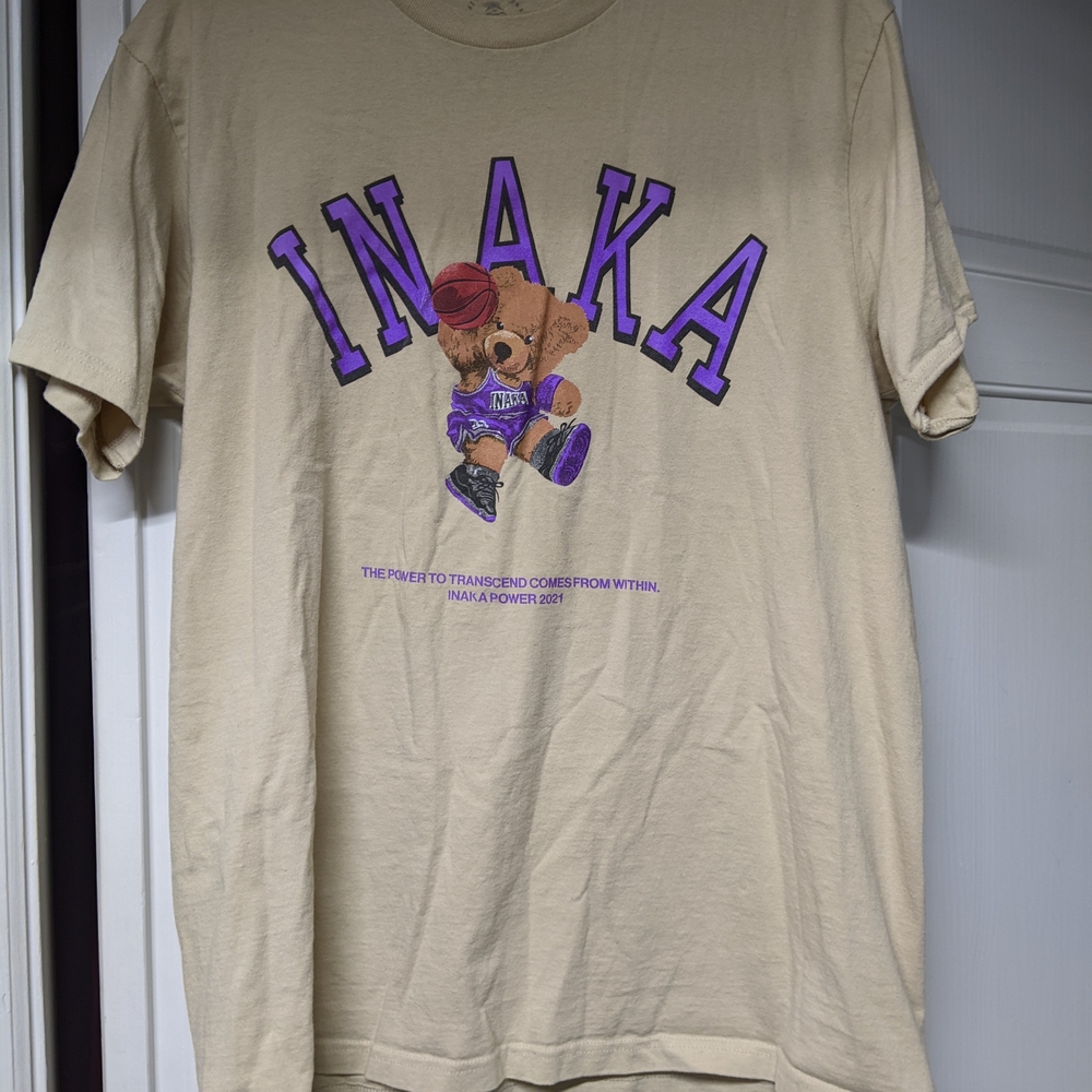 Inaka Beige Graphic Gym T-Shirt